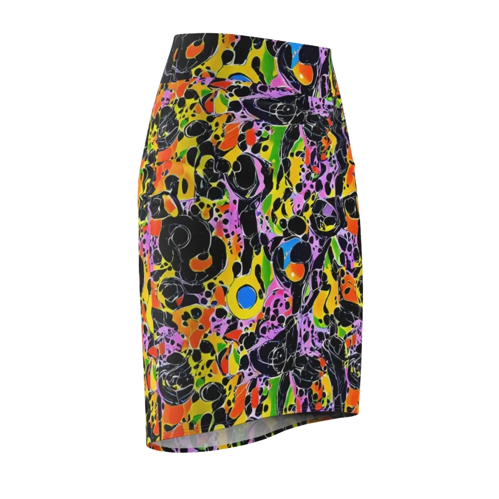 Amoeba Afterdark on Pencil Skirt — Front Side