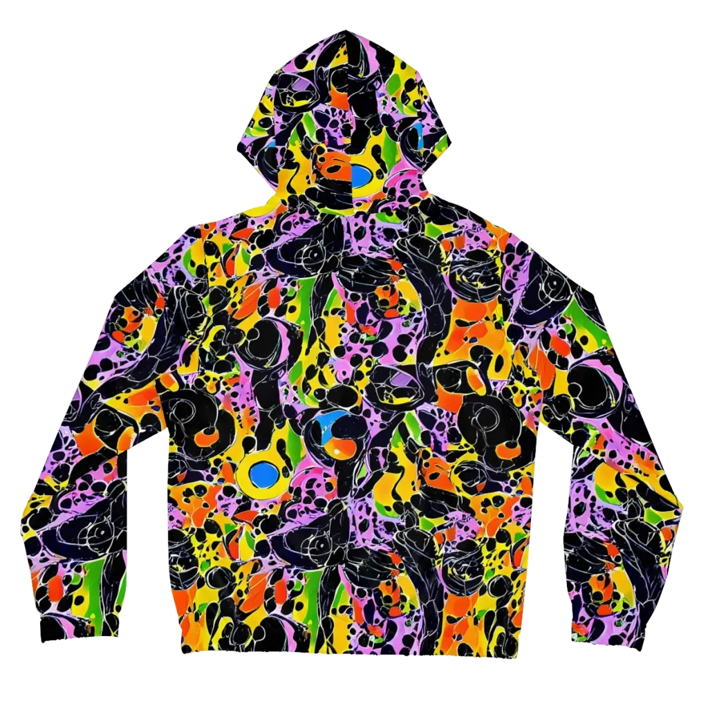 Amoeba Afterdark on Women's Full-Zip Hoodie — Back