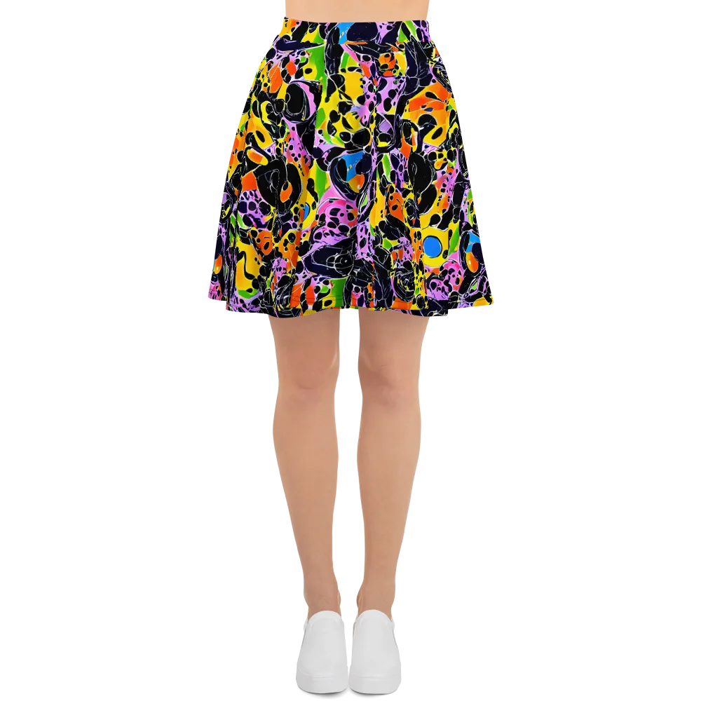Amoeba Afterdark on Skater Skirt — Front