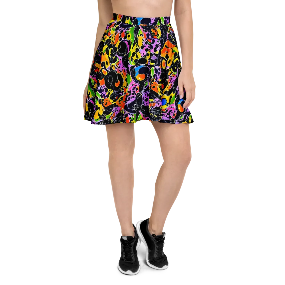 Amoeba Afterdark on Skater Skirt — Front