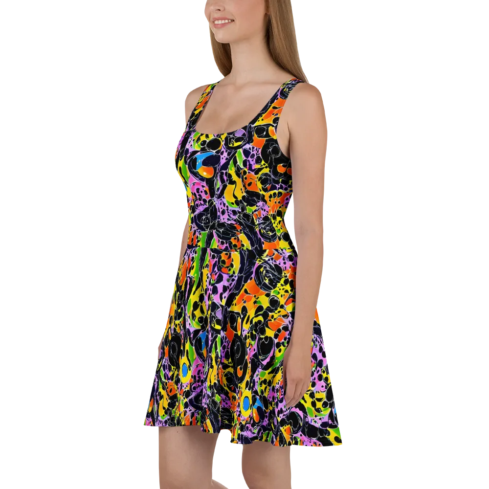 Amoeba Afterdark on Skater Dress — Left