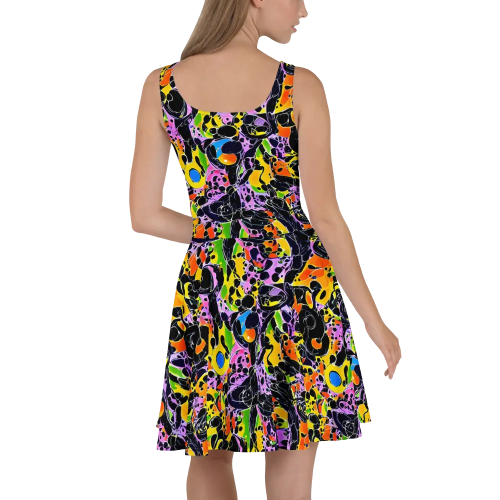 Amoeba Afterdark on Skater Dress — Back