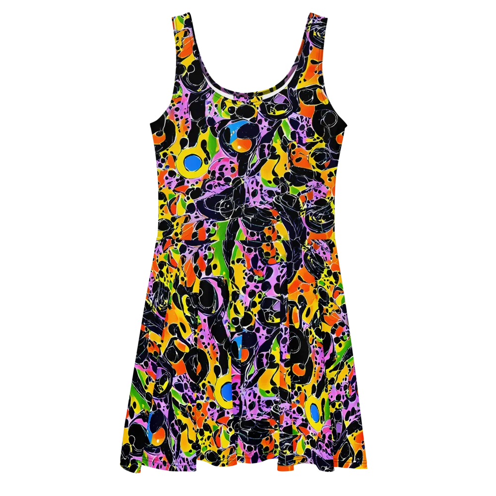 Amoeba Afterdark on Skater Dress — Front