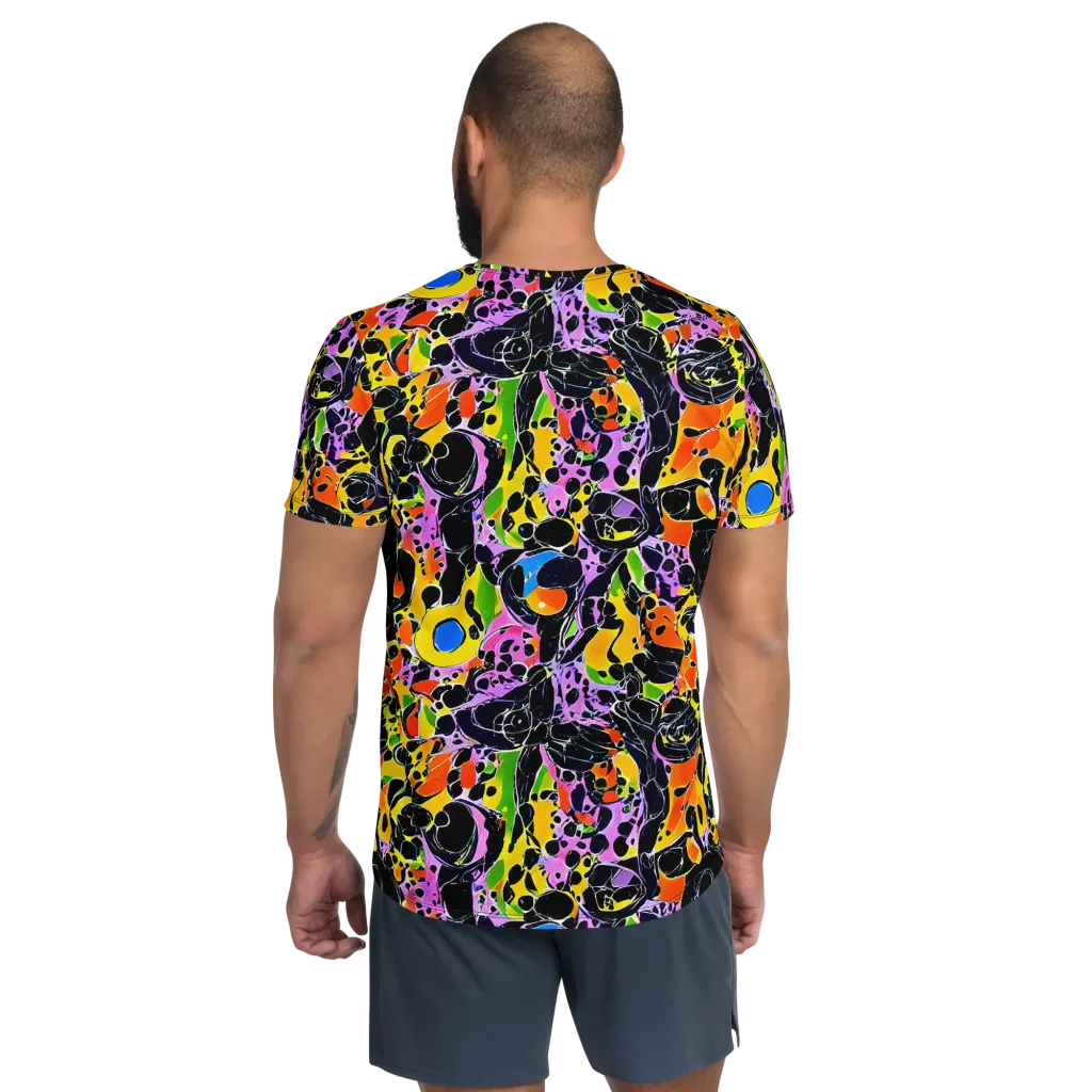 Amoeba Afterdark on Men's Athletic T-Shirt — Back