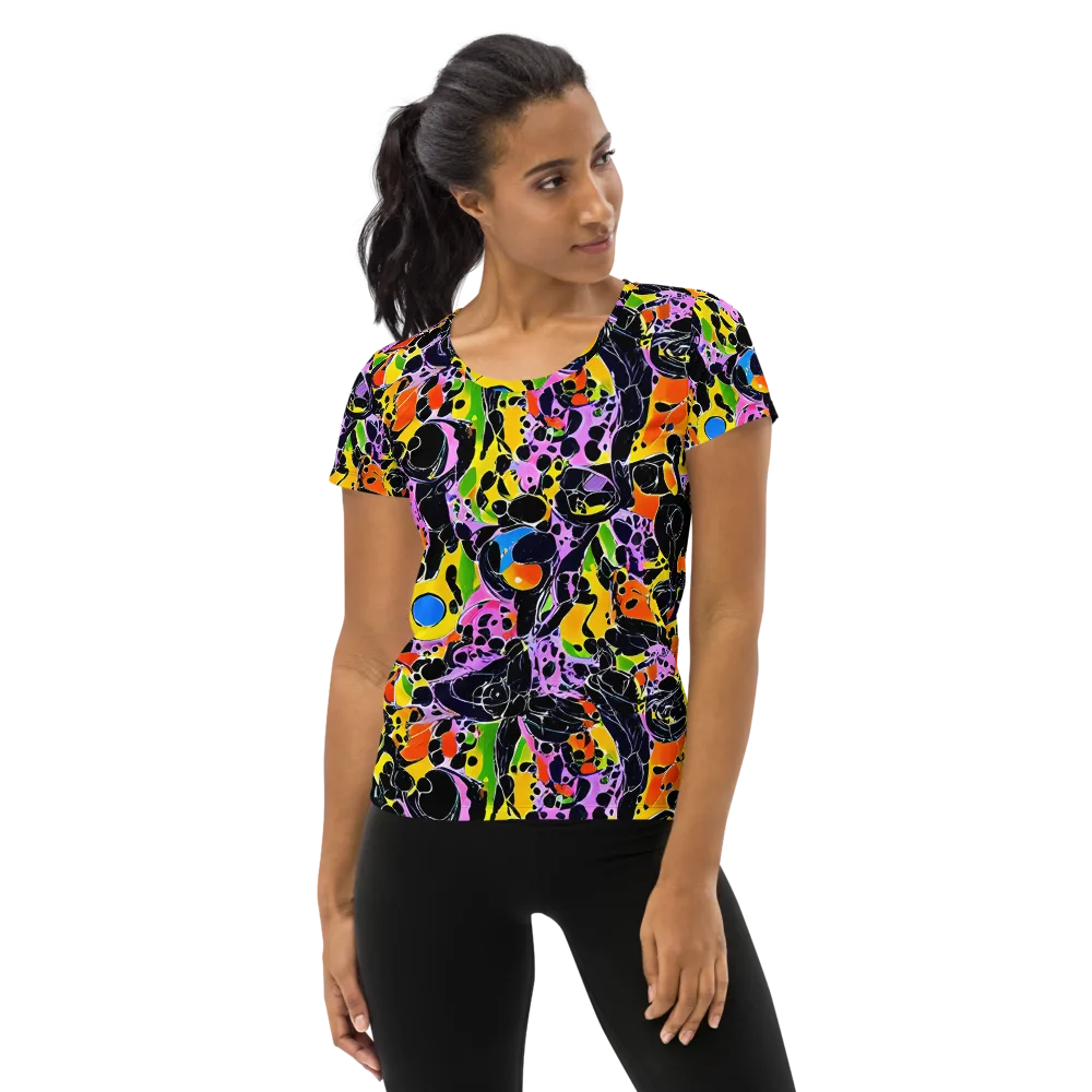 Amoeba Afterdark on Women's Athletic T-Shirt — Front