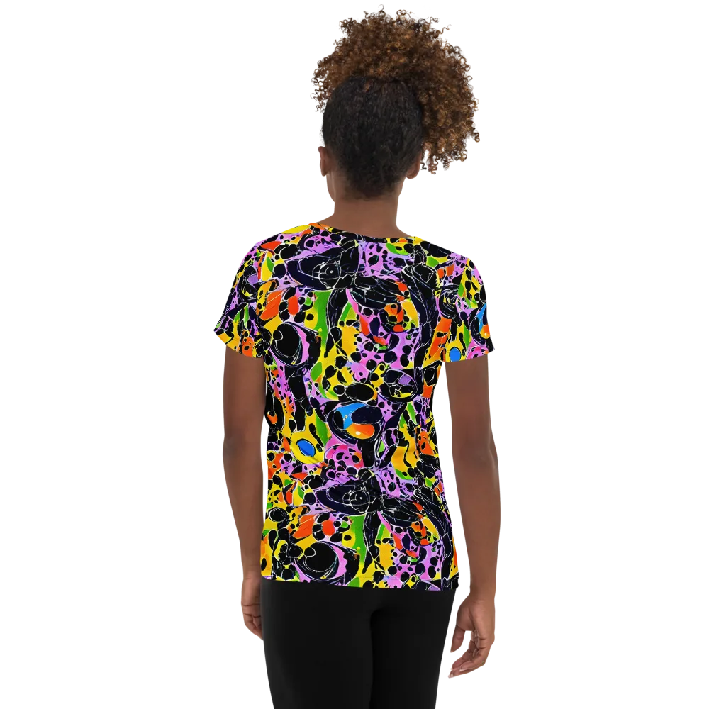 Amoeba Afterdark on Women's Athletic T-Shirt — Back