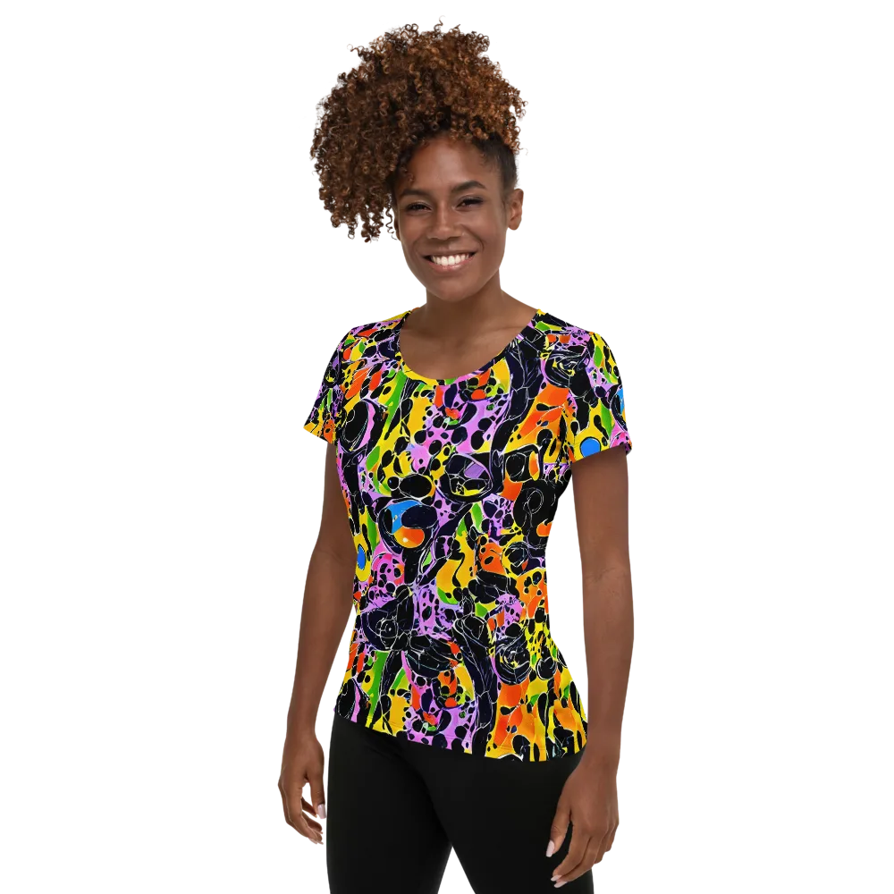 Amoeba Afterdark on Women's Athletic T-Shirt — Left