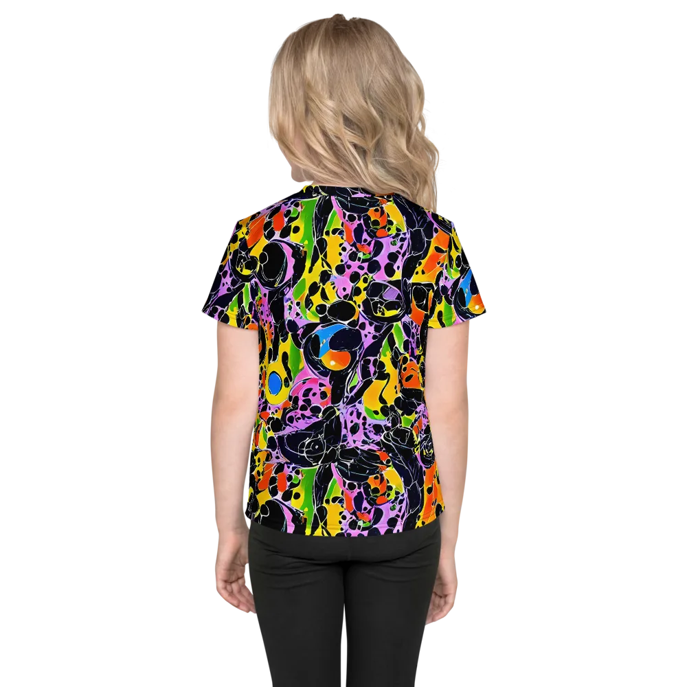 Amoeba Afterdark on Kids Crew Neck T-Shirt — Back
