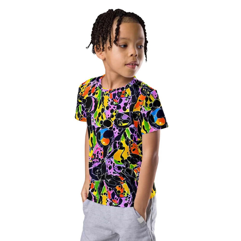 Amoeba Afterdark on Kids Crew Neck T-Shirt — Left Front