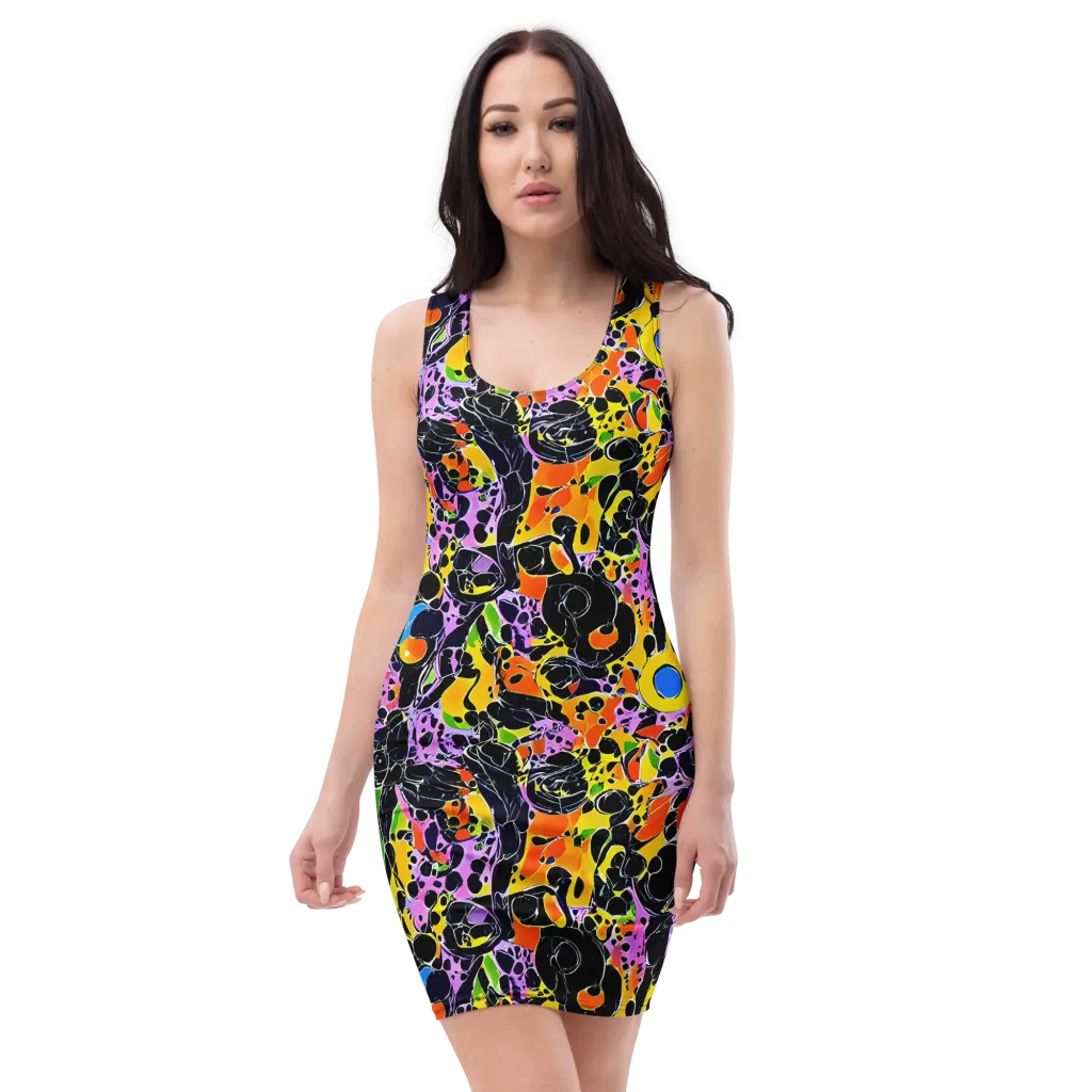 Amoeba Afterdark on Bodycon Dress — Front