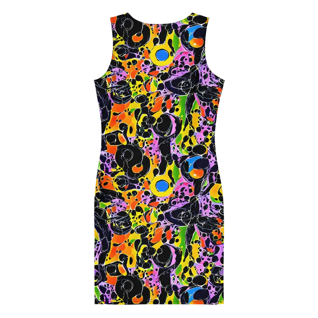 Amoeba Afterdark on Bodycon Dress — Back