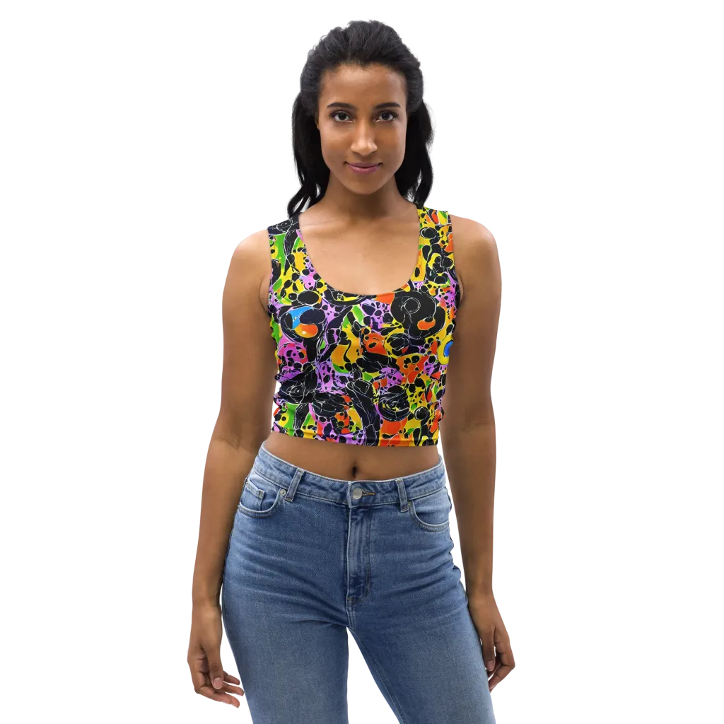 Amoeba Afterdark on Crop Top — Front