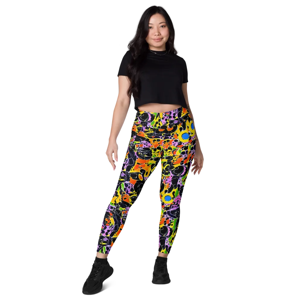 Amoeba Afterdark on Leggings with Pockets — Front