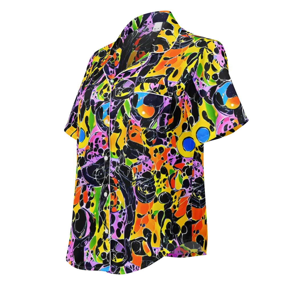 Amoeba Afterdark on Women's Short Sleeve Pajama Top — Left Front