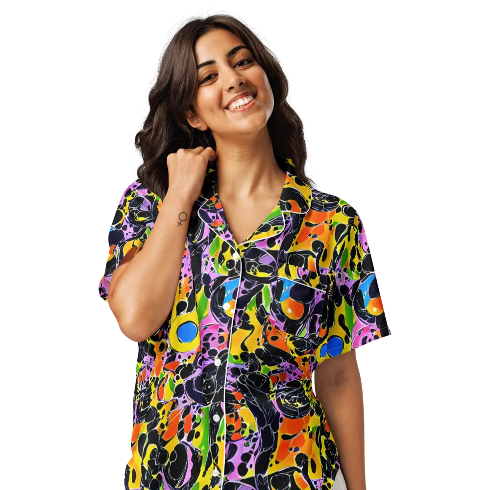 Amoeba Afterdark on Women's Short Sleeve Pajama Top — Front