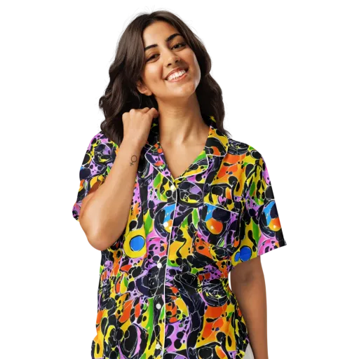 Amoeba Afterdark on a Women's Short Sleeve Pajama Top