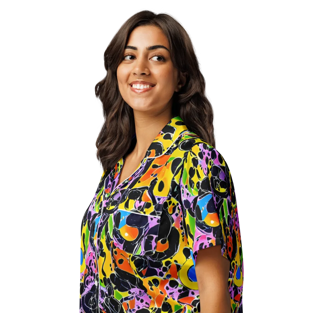 Amoeba Afterdark on Women's Short Sleeve Pajama Top — Left Front