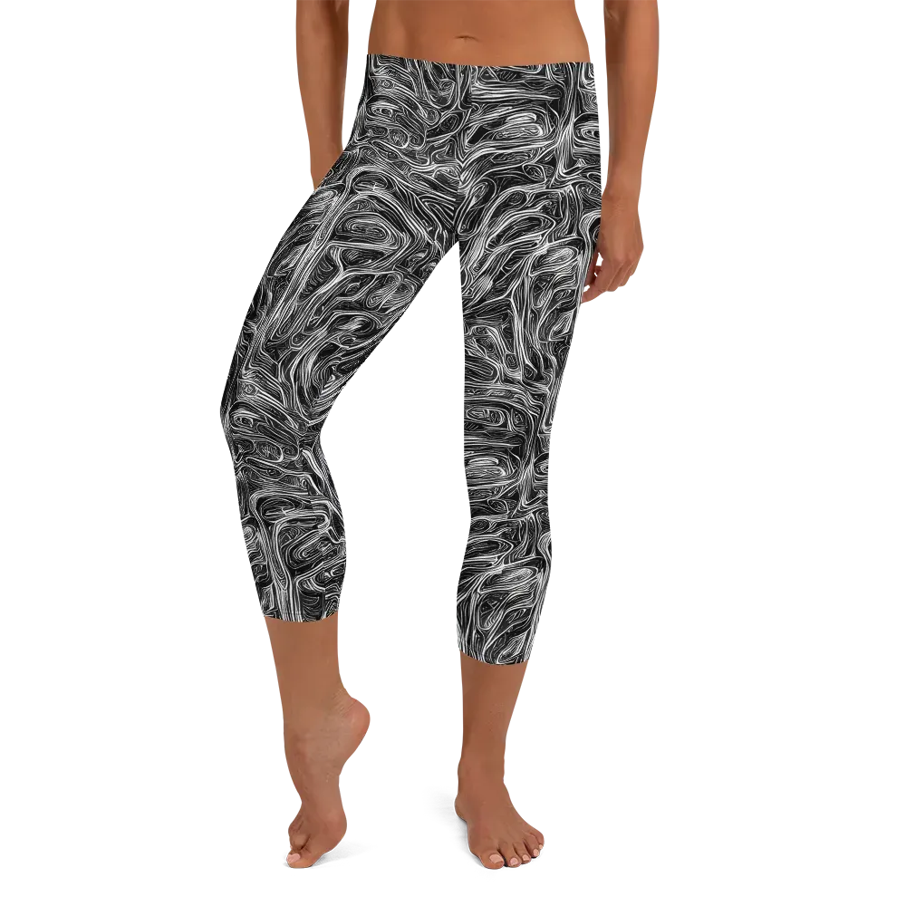 Liquid Timber on Capri Leggings — Front