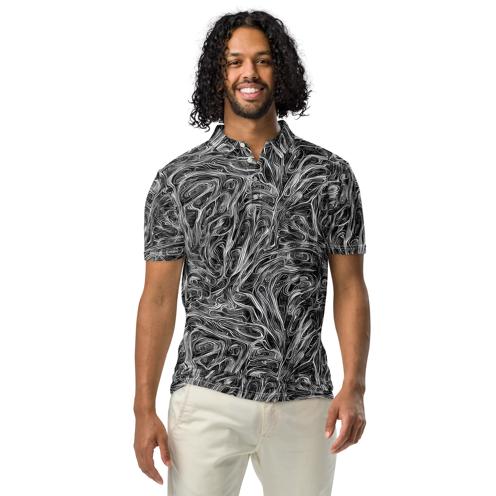 Liquid Timber on Men's Slim Fit Polo Shirt — Front