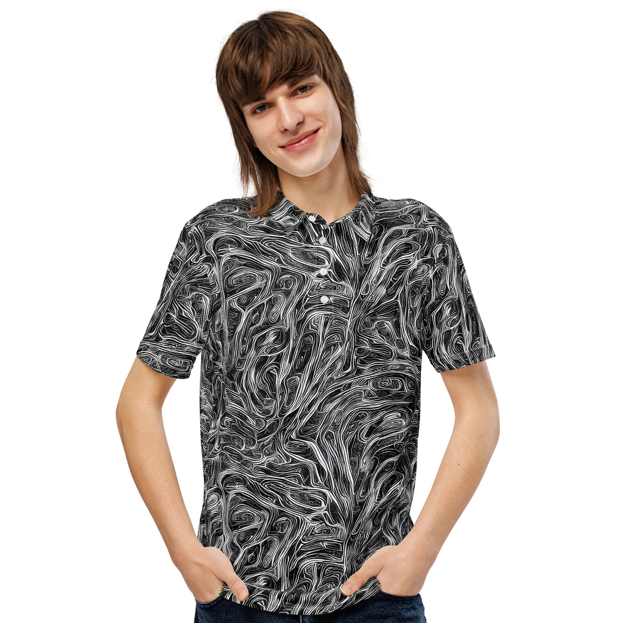 Liquid Timber on Men's Slim Fit Polo Shirt — Front