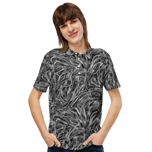 Liquid Timber on a Men's Slim Fit Polo Shirt