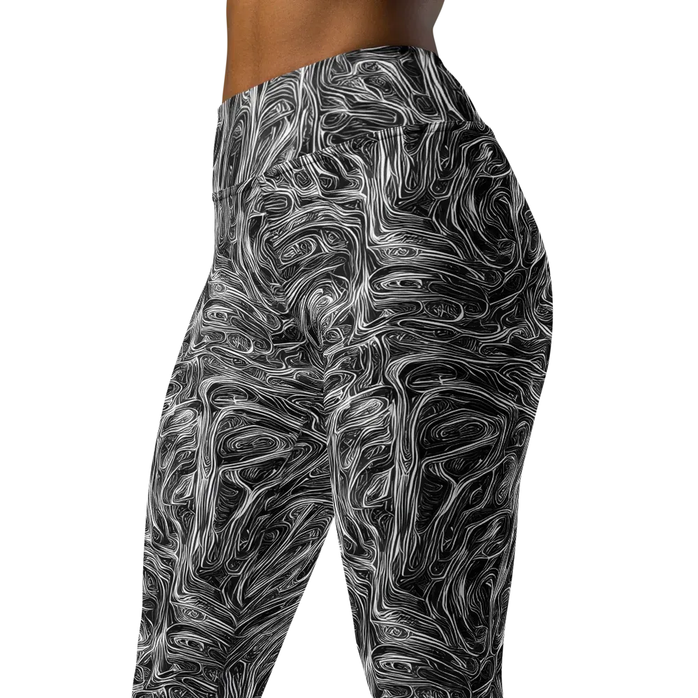 Liquid Timber on Yoga Leggings — Left Front