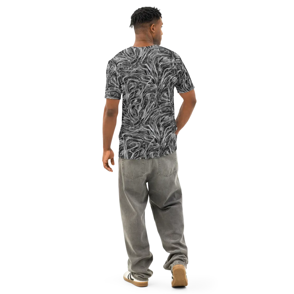 Liquid Timber on Men's Cotton Crew Neck T-Shirt — Back