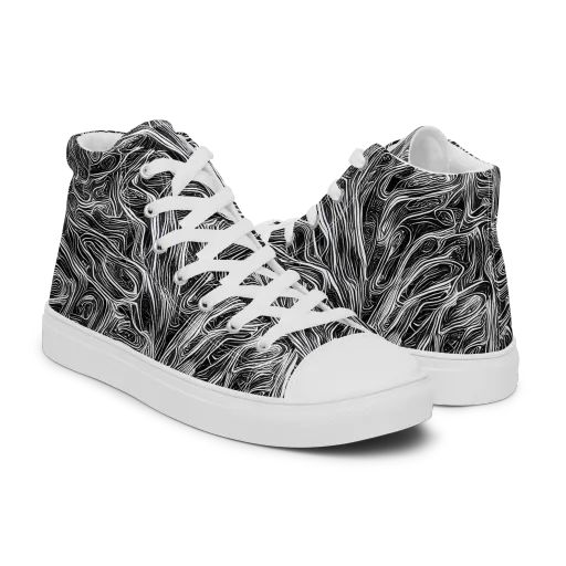 Liquid Timber on a Men's High Top Canvas Shoes