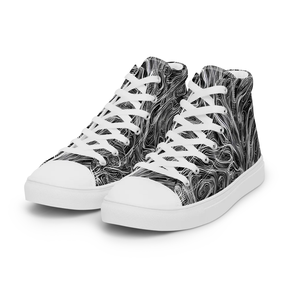Liquid Timber on Women's High Top Canvas Shoes — Left Front