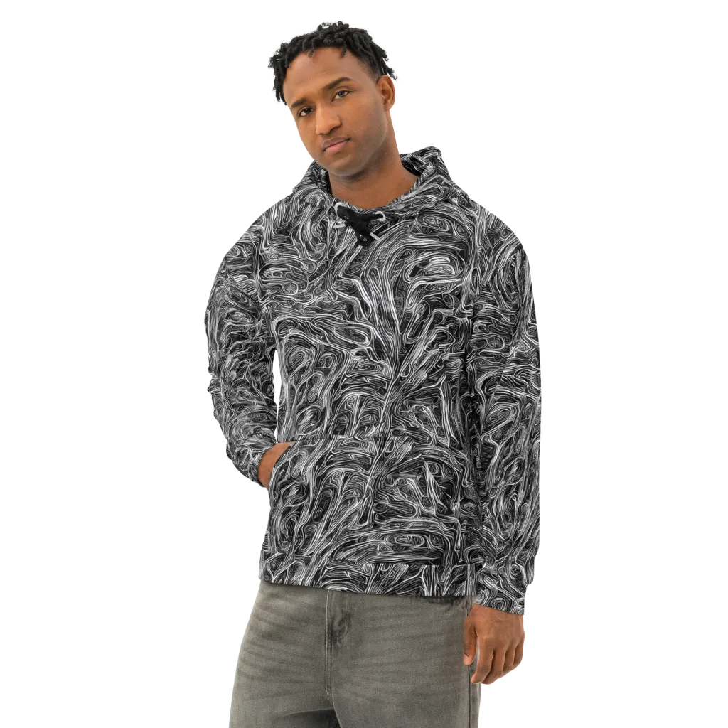 Liquid Timber on Cotton Hoodie — Left Front