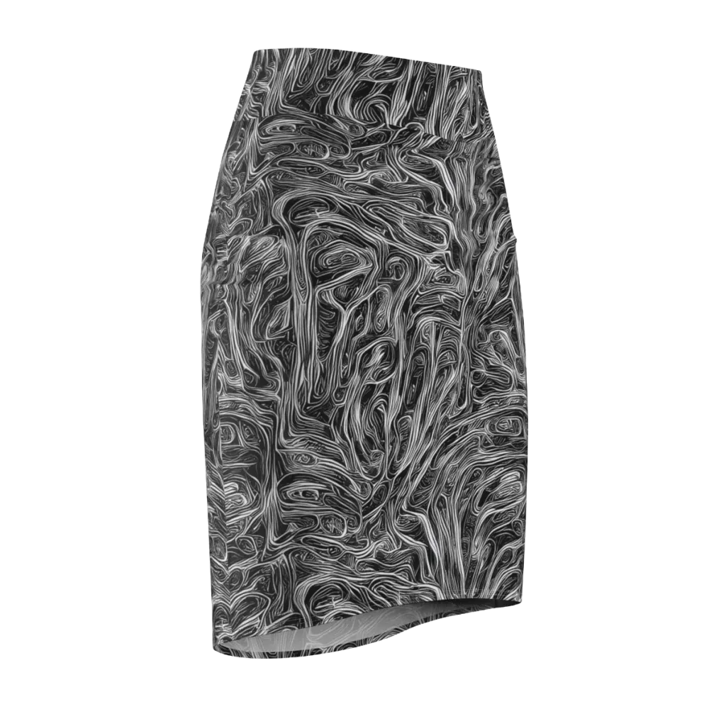 Liquid Timber on Pencil Skirt — Front Side