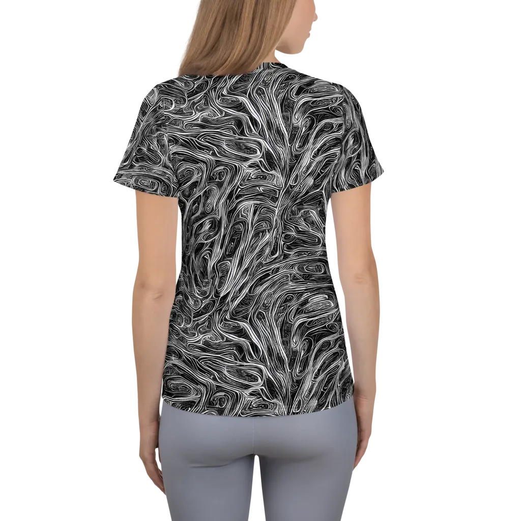 Liquid Timber on Women's Athletic T-Shirt — Back