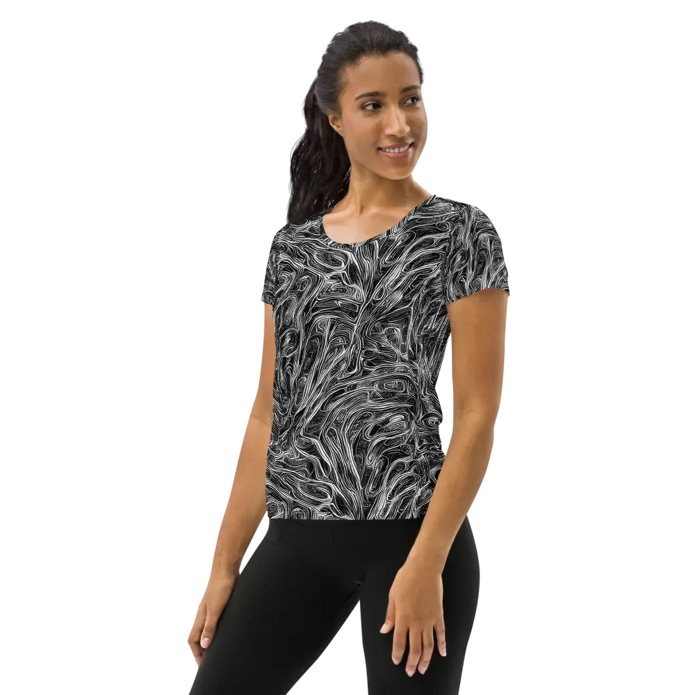 Liquid Timber on Women's Athletic T-Shirt — Left