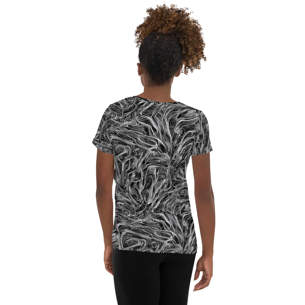 Liquid Timber on Women's Athletic T-Shirt — Back