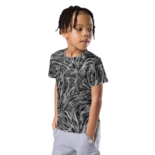 Liquid Timber on a Kids Crew Neck T-Shirt