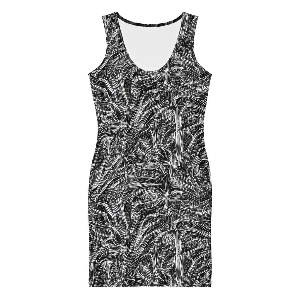 Liquid Timber on Bodycon Dress — Front