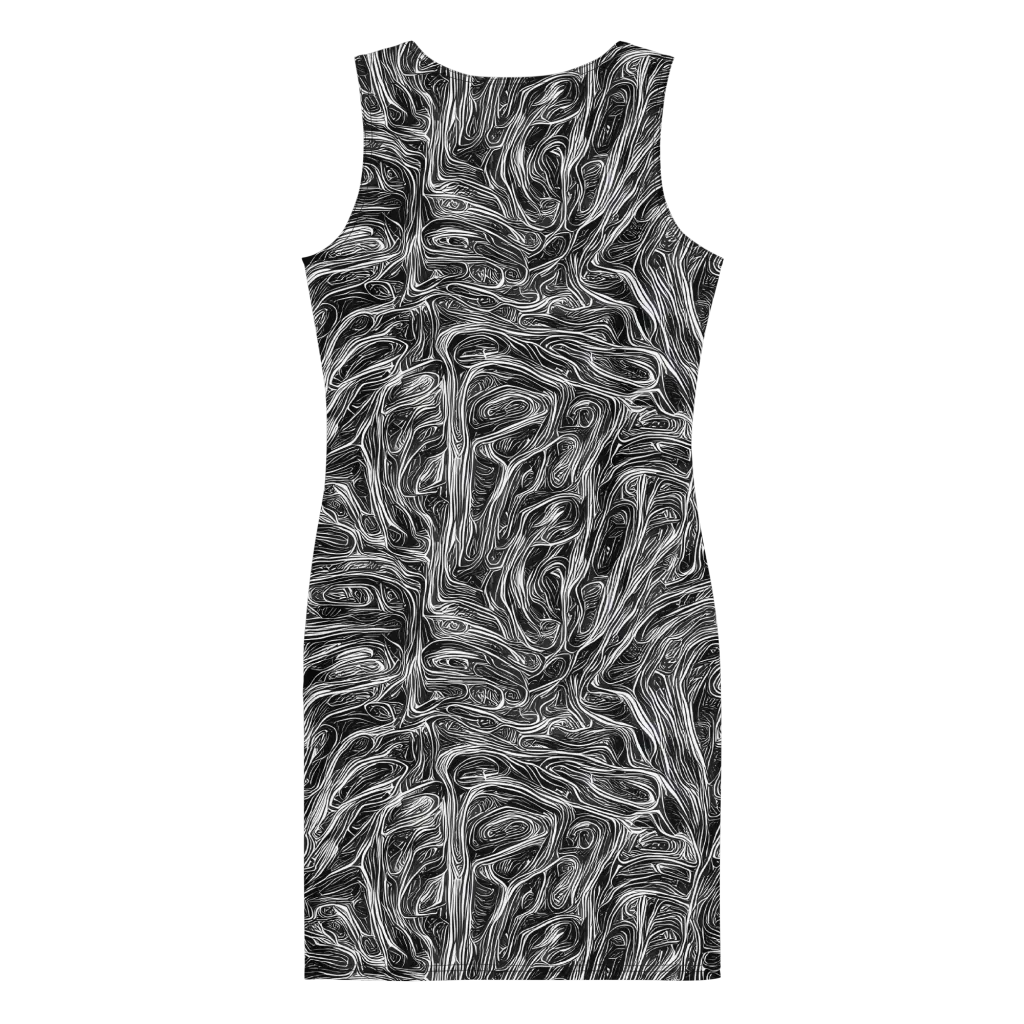 Liquid Timber on Bodycon Dress — Back