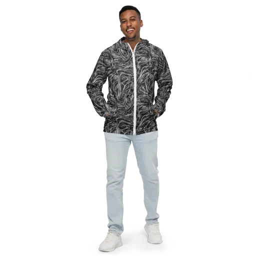 Liquid Timber on a Men's Windbreaker