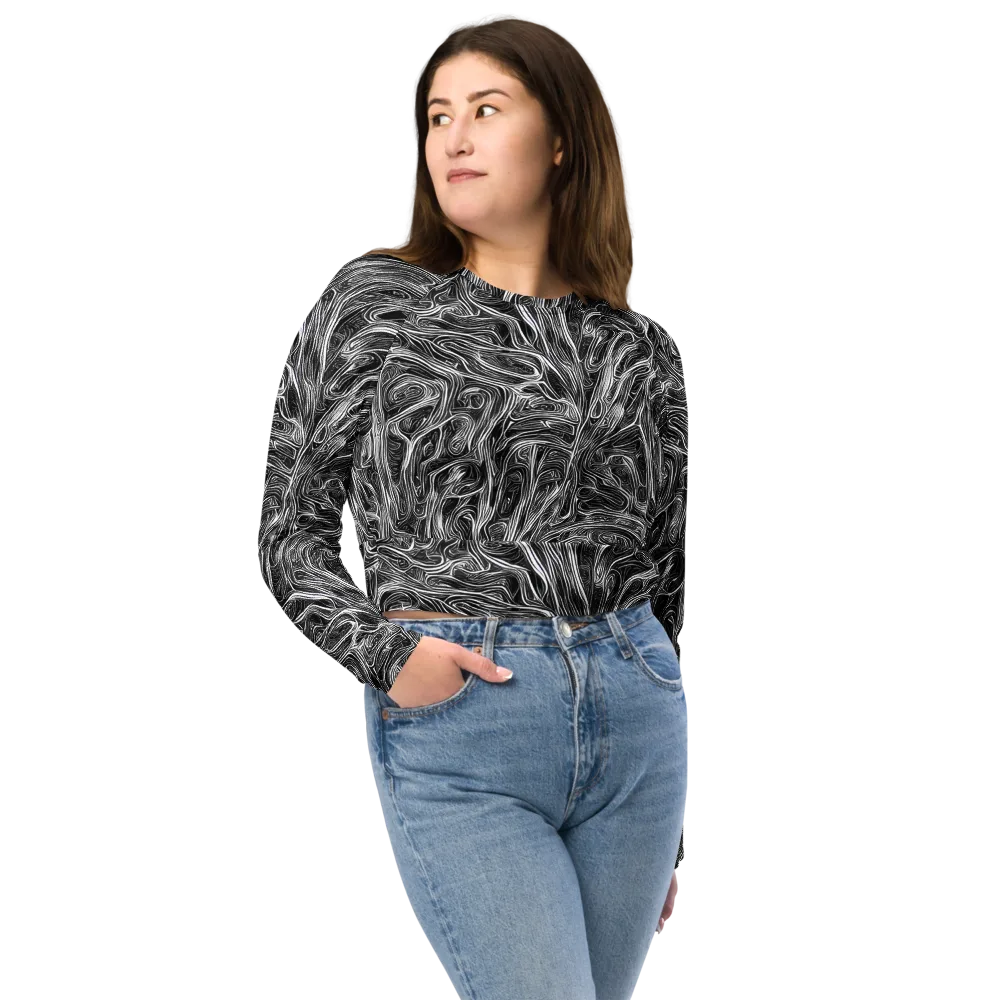 Liquid Timber on Long Sleeve Crop Top — Front