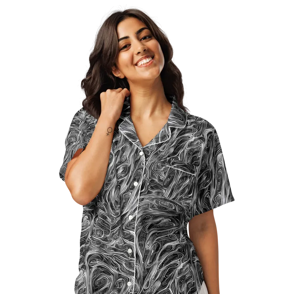 Liquid Timber on Women's Short Sleeve Pajama Top — Front