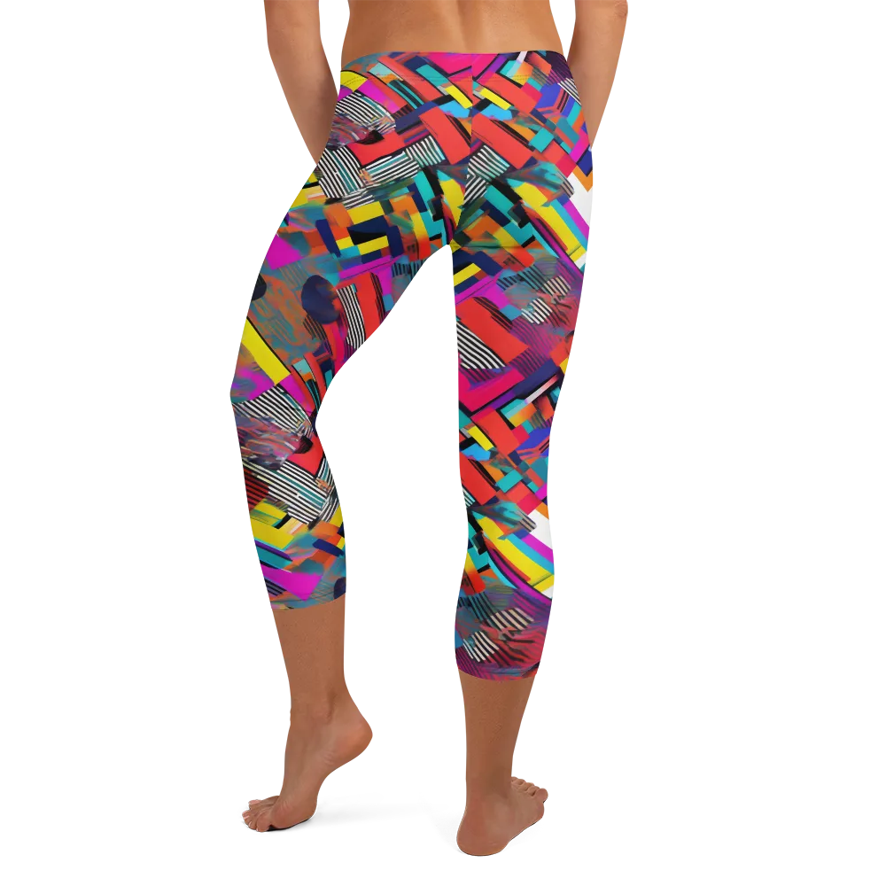 Chromatic Collision on Capri Leggings — Back
