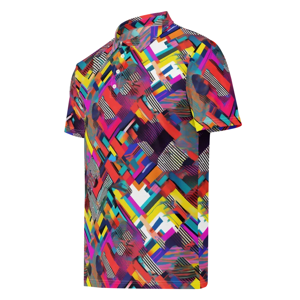 Chromatic Collision on Men's Slim Fit Polo Shirt — Left Front