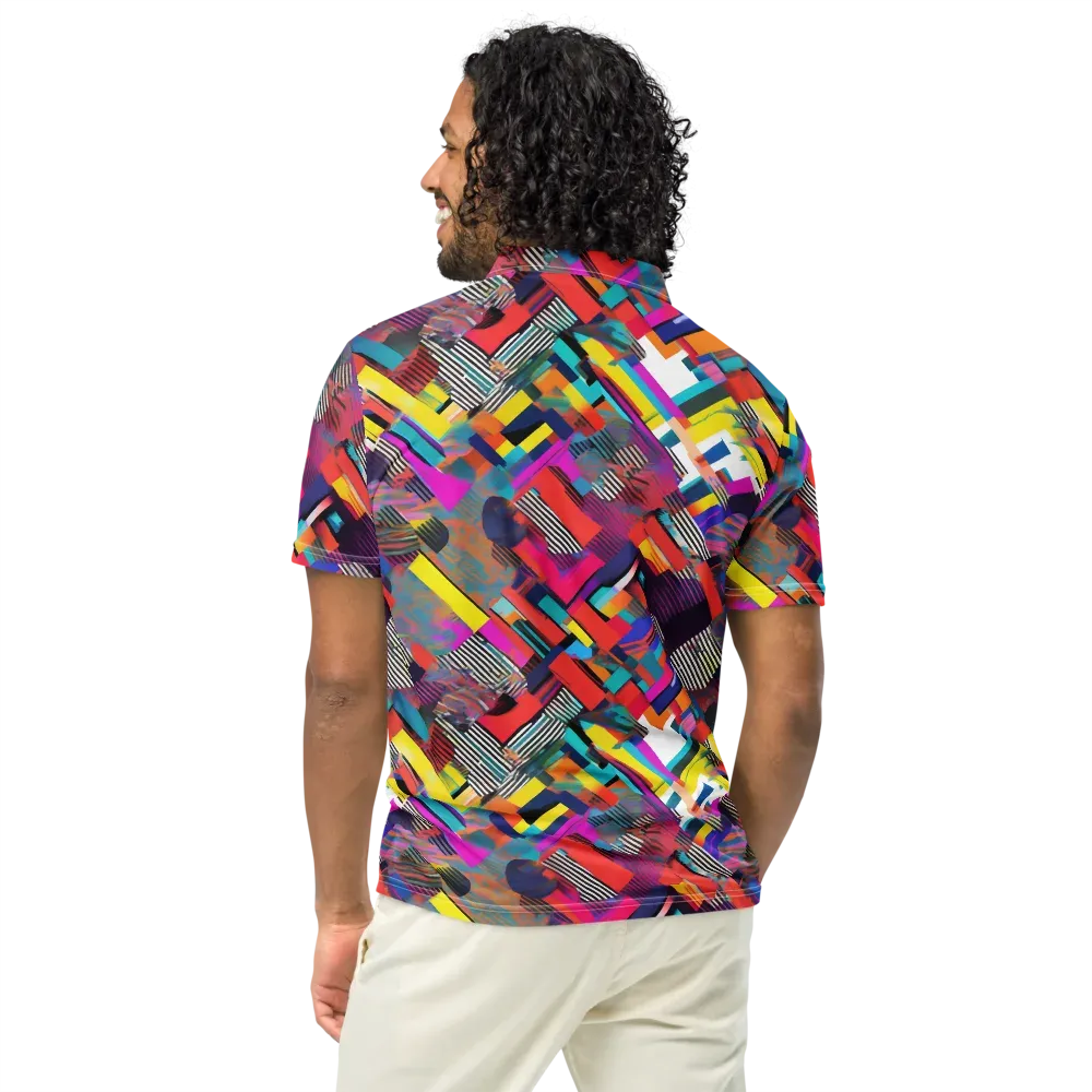 Chromatic Collision on Men's Slim Fit Polo Shirt — Back