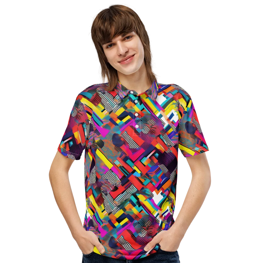 Chromatic Collision on Men's Slim Fit Polo Shirt — Front