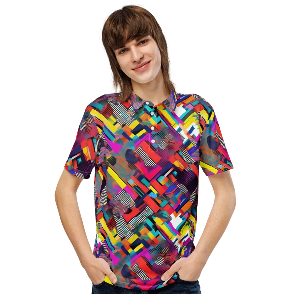 Chromatic Collision on Men's Slim Fit Polo Shirt — Front