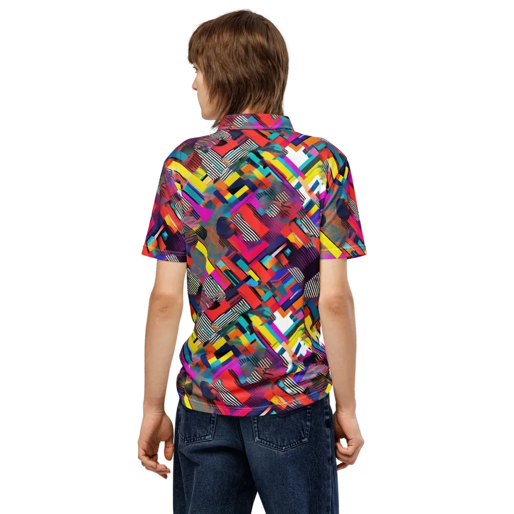 Chromatic Collision on Men's Slim Fit Polo Shirt — Back