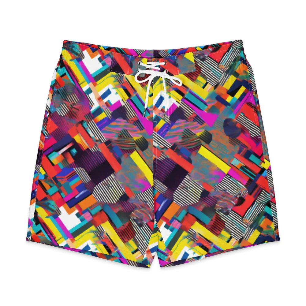 Chromatic Collision on Men's Board Shorts — Front