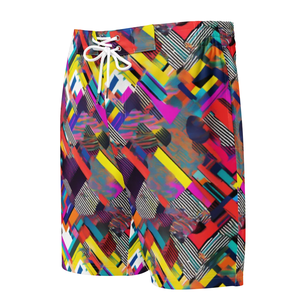 Chromatic Collision on Men's Board Shorts — Front
