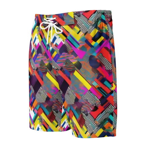 Chromatic Collision on a Men's Board Shorts