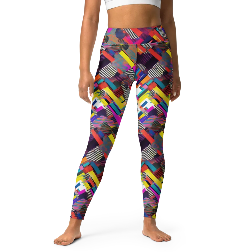 Chromatic Collision on Yoga Leggings — Front